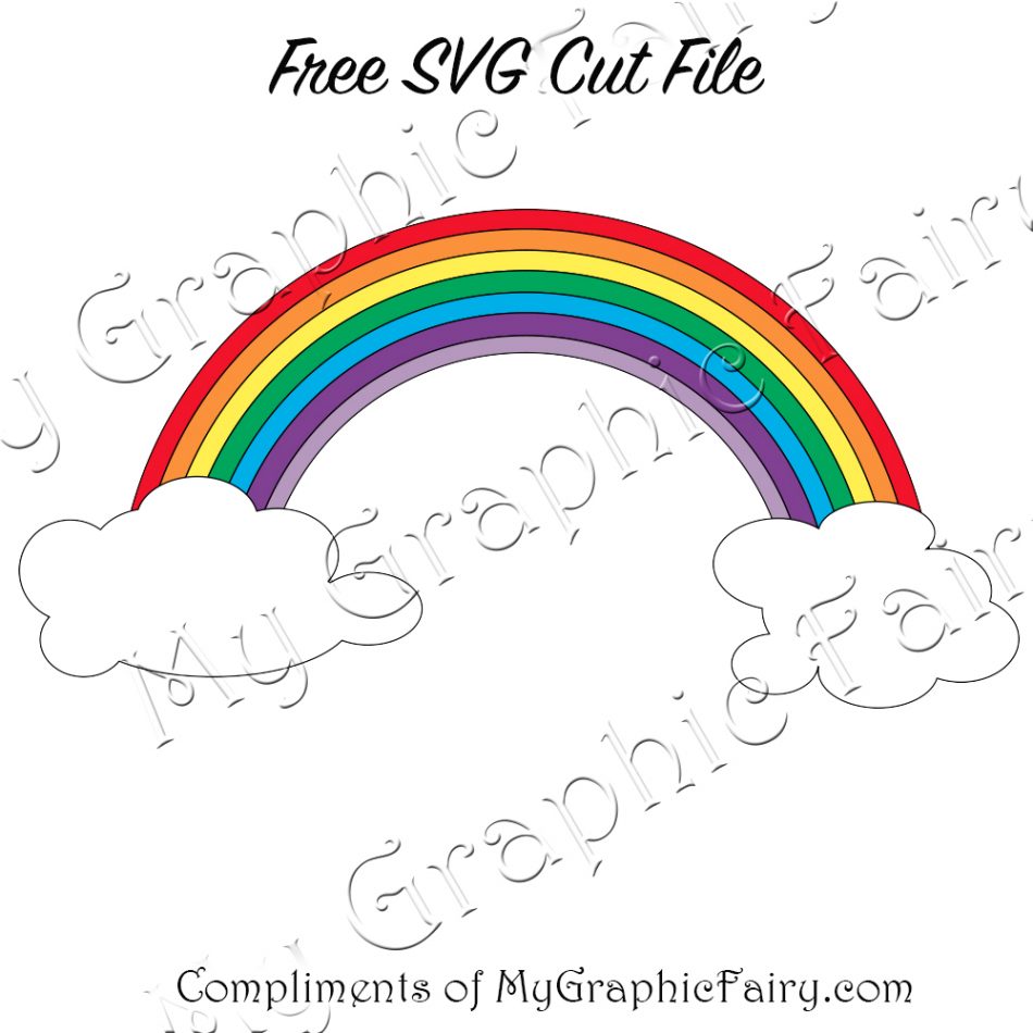 Rainbow & Clouds SVG - My Graphic Fairy